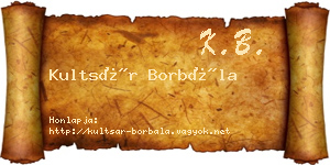 Kultsár Borbála névjegykártya